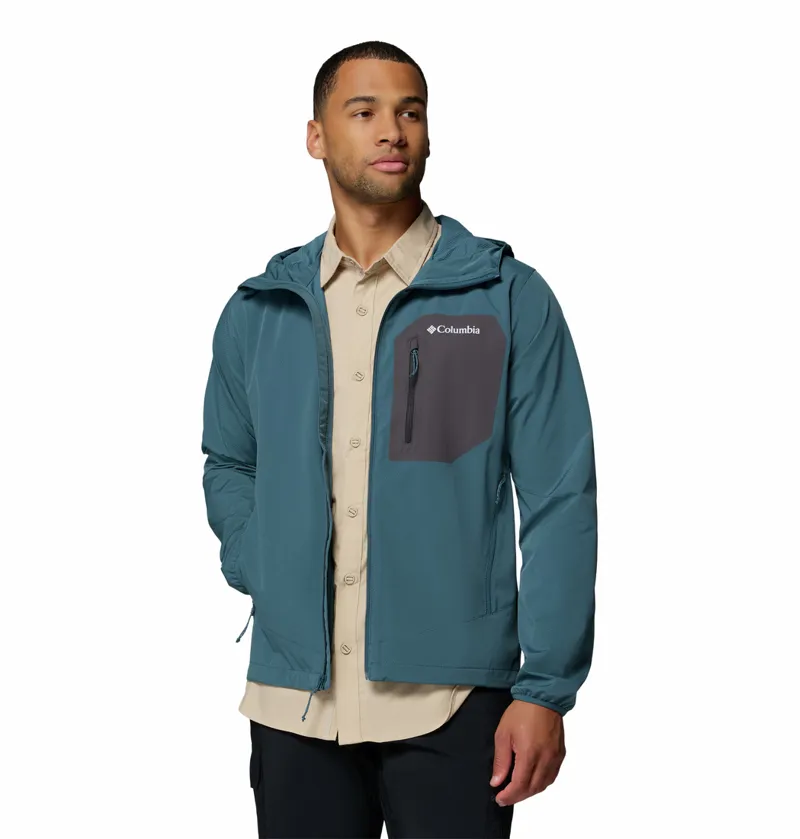 Columbia Tall Heights III Hooded Softshell Jacket Mens in Everblue/Shark-2