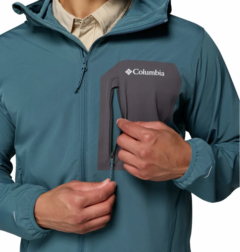 Columbia Tall Heights III Hooded Softshell Jacket Mens in Everblue/Shark-4