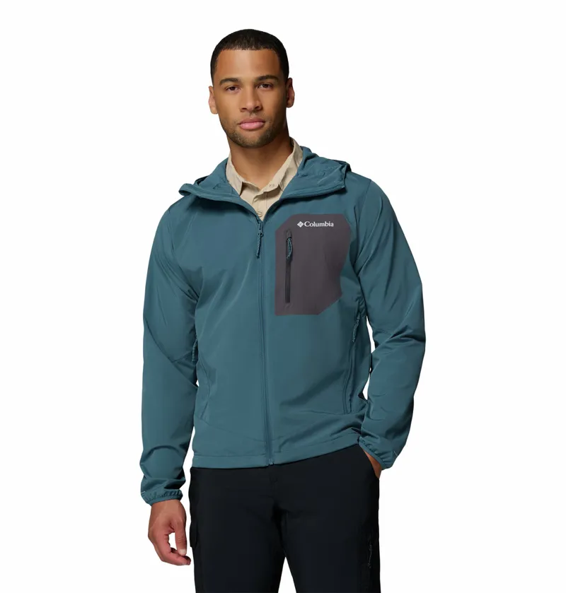 Columbia Tall Heights III Hooded Softshell Jacket Mens in Everblue/Shark