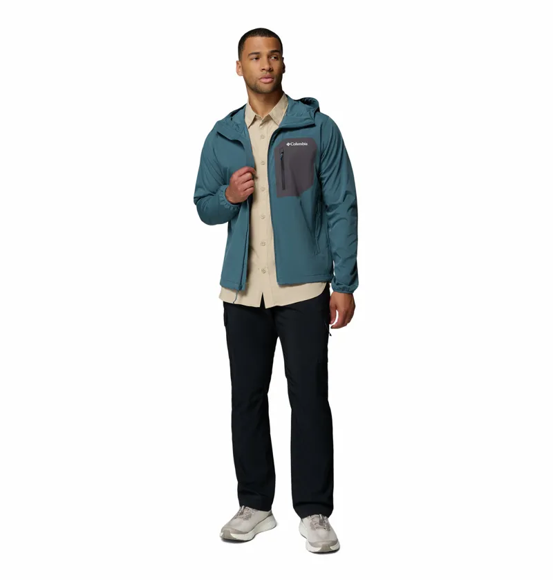 Columbia Tall Heights III Hooded Softshell Jacket Mens in Everblue/Shark-5