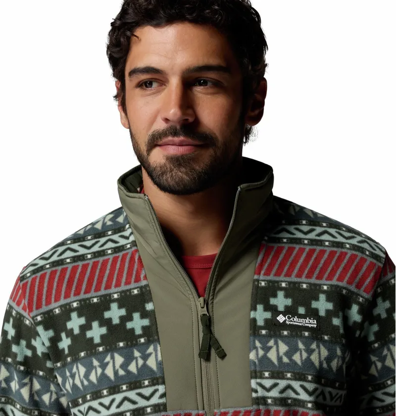 Columbia Sequoia Grove II Full Zip Printed Fleece Mens in Greenscape-4