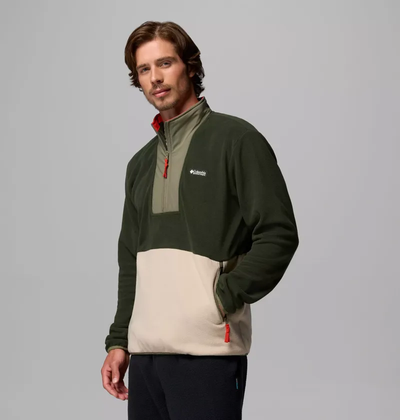 Columbia Sequoia Grove II Half Zip Fleece Mens in Greenscape/Fossil-1