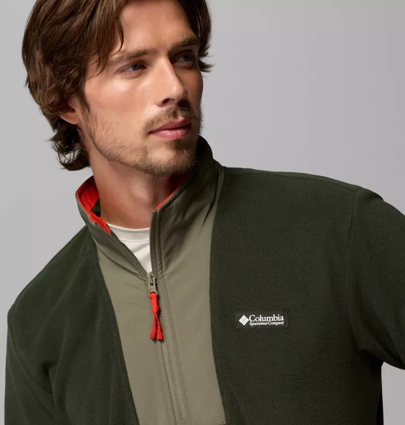 Columbia Sequoia Grove II Half Zip Fleece Mens in Greenscape/Fossil-4