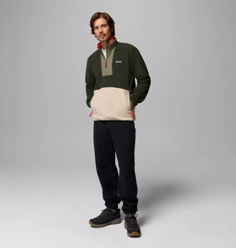 Columbia Sequoia Grove II Half Zip Fleece Mens in Greenscape/Fossil-2
