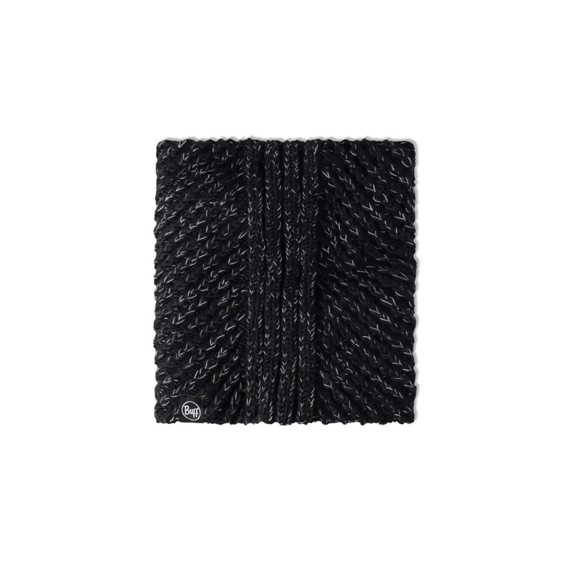 Buff Knitted and Fleece Neckwarmer in Akna Graphite-1