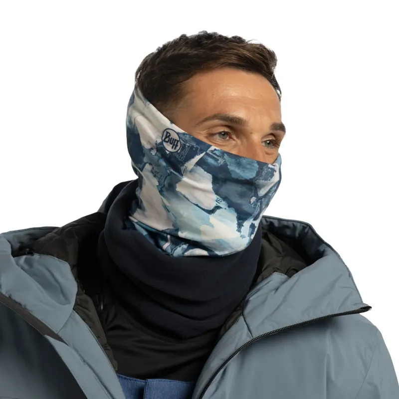 Buff Polar Neck Gaiter in Lowan Blue-3