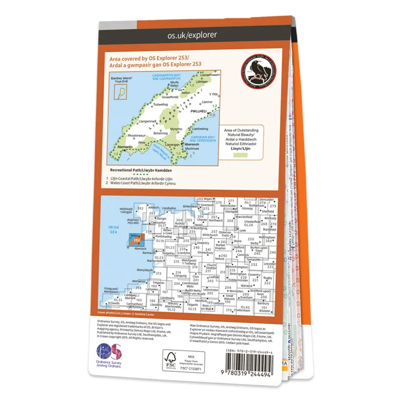 OS 253 Active Lleyn Peninsula West Weatherproof Map-1