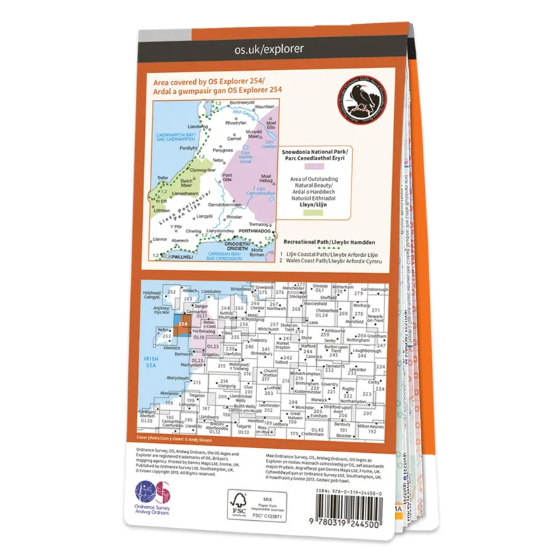 OS 254 Active Lleyn Peninsula East Weatherproof Map-1