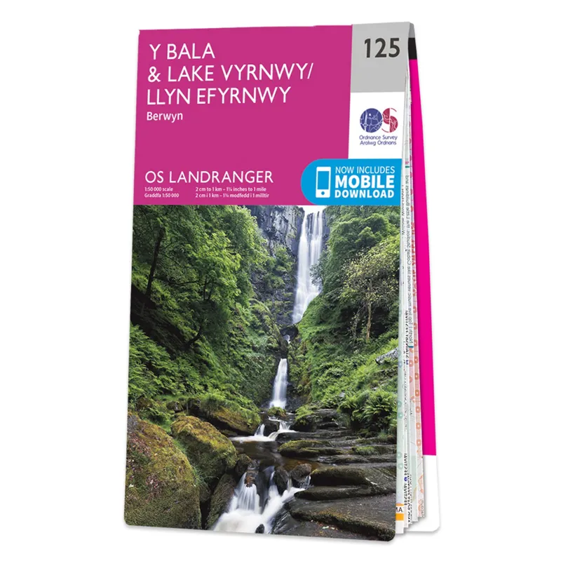 OS Landranger 125 Bala and Lake Vyrnwy Berwyn