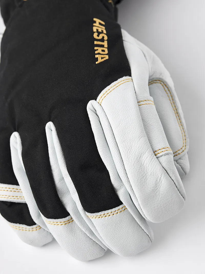 Hestra Army Leather Gore-Tex 5 Finger Glove in Black/Natural Grey-1