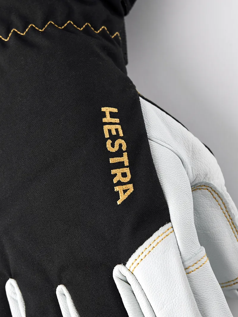 Hestra Army Leather Gore-Tex 5 Finger Glove in Black/Natural Grey-2