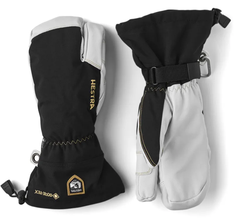 Hestra Army Leather Gore-Tex 3 Finger Glove in Black/Natural Grey