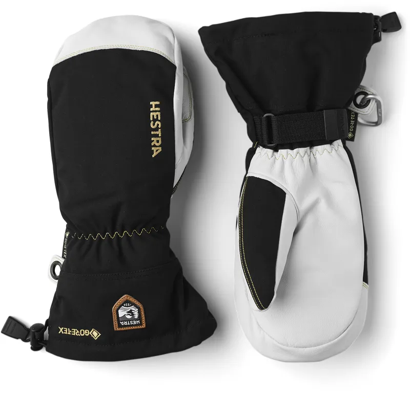 Hestra Army Leather Gore-Tex Mitt in Black/Natural Grey