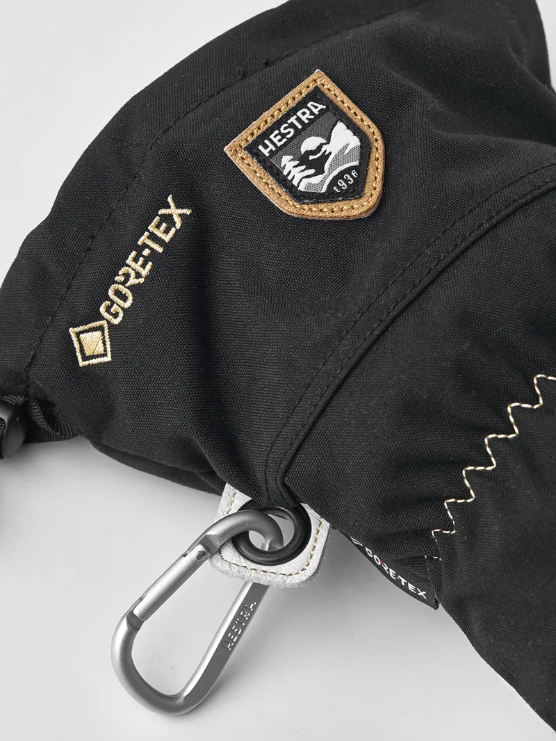 Hestra Army Leather Gore-Tex 3 Finger Glove in Black/Natural Grey-3