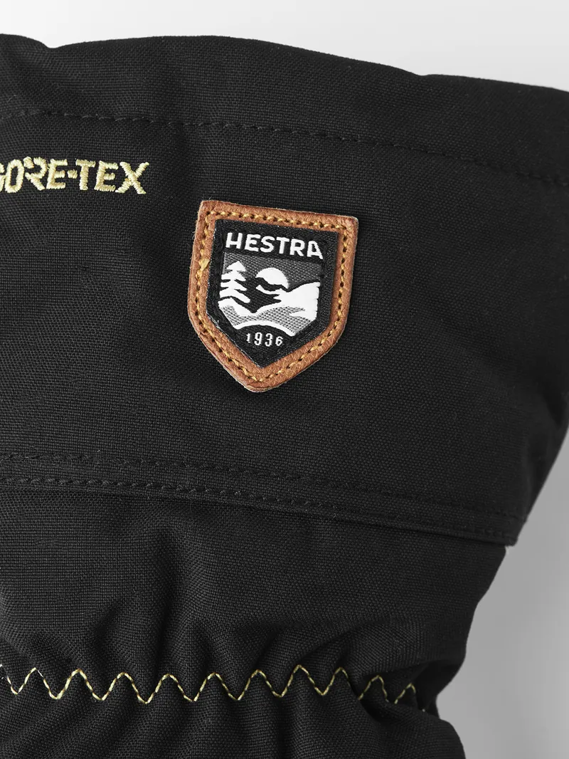 Hestra Army Leather Gore-Tex Mitt in Black/Natural Grey-4