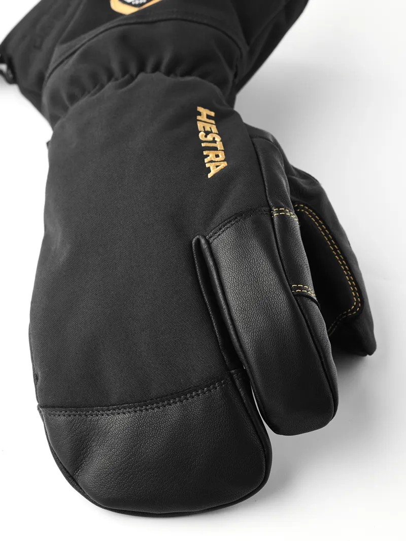 Hestra Army Leather Gore-Tex 3 Finger Glove in Black/Black-1