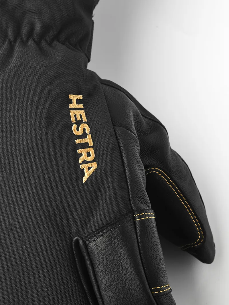 Hestra Army Leather Gore-Tex 3 Finger Glove in Black/Black-2
