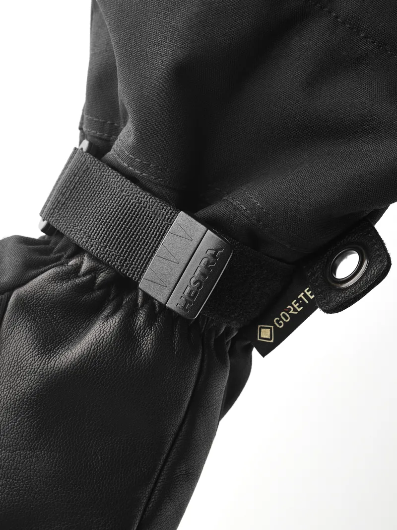 Hestra Army Leather Gore-Tex 3 Finger Glove in Black/Black-3