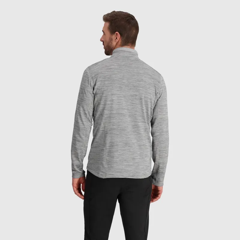 Outdoor Research Vigor Grid Fleece Half Zip Mens in Grey Heather-2