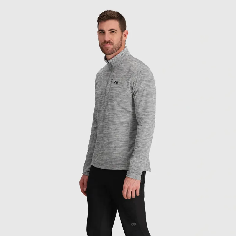 Outdoor Research Vigor Grid Fleece Half Zip Mens in Grey Heather-3