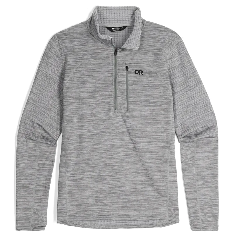 Outdoor Research Vigor Grid Fleece Half Zip Mens in Grey Heather