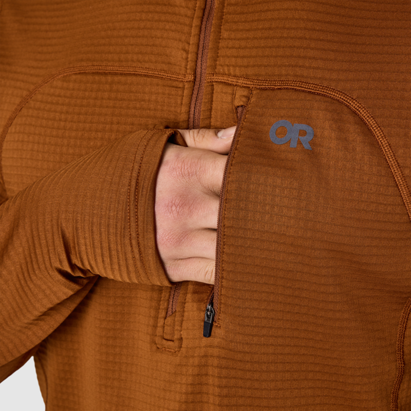 Outdoor Research Vigor Grid Fleece Half Zip Mens in Grey Heather-7