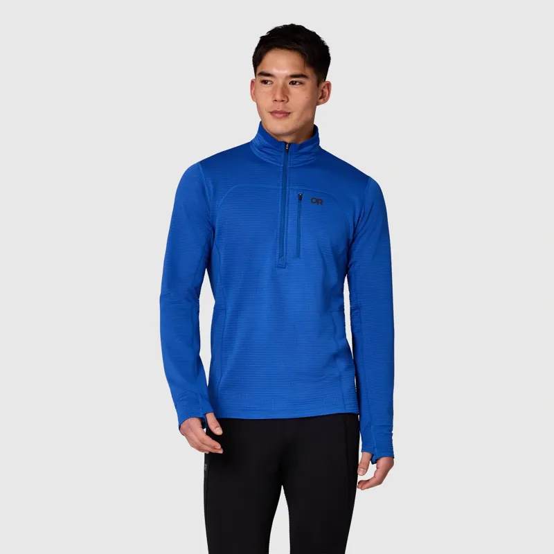 Outdoor Research Vigor Grid Fleece Half Zip Mens in Azurite-1