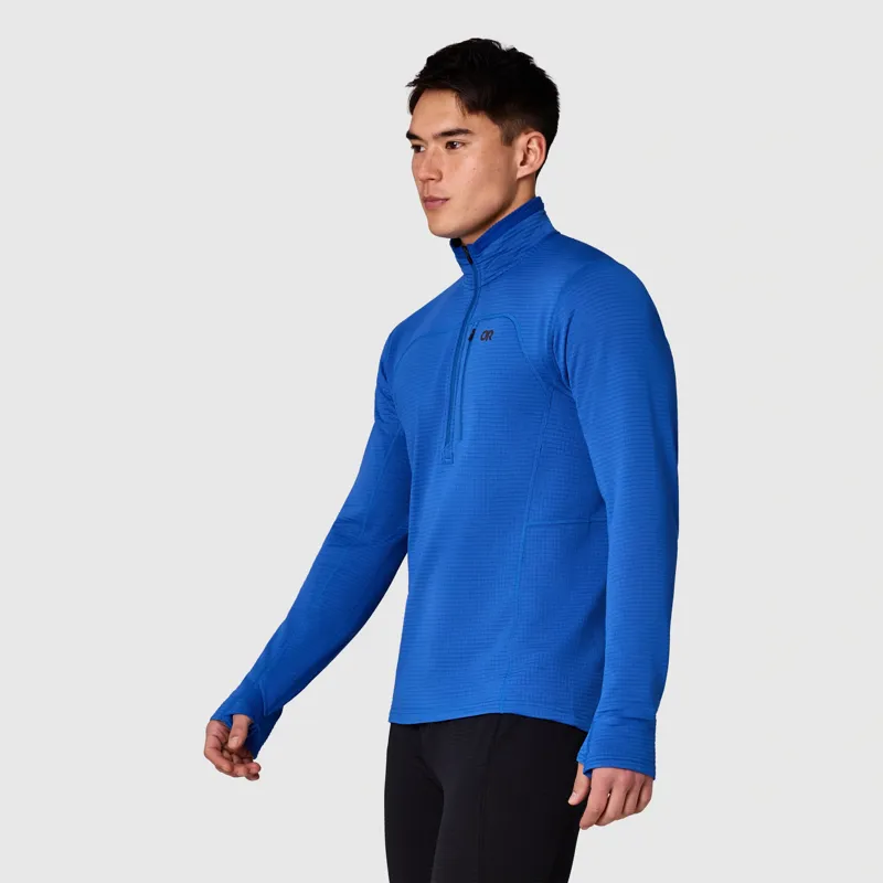 Outdoor Research Vigor Grid Fleece Half Zip Mens in Azurite-3