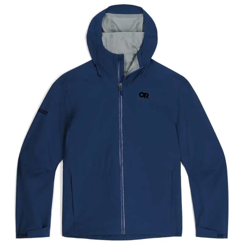 Outdoor Research Stratoburst Stretch Rain Jacket Mens in Solid Cenote