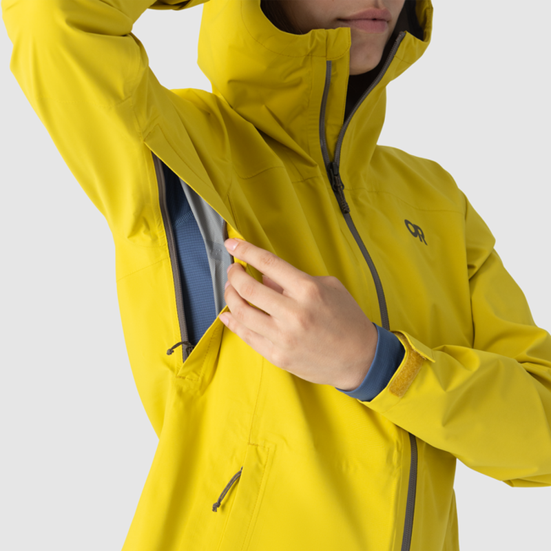 Outdoor Research Stratoburst Stretch Rain Jacket Women's in Malachite-9
