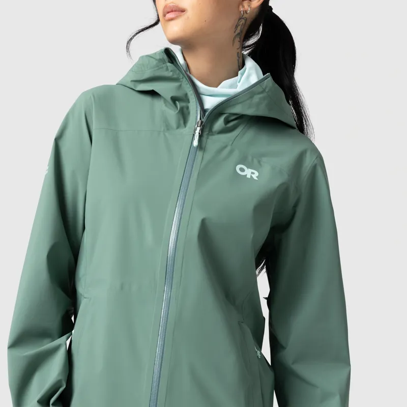 Outdoor Research Stratoburst Stretch Rain Jacket Women's in Malachite-5