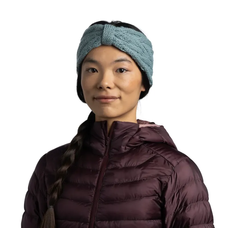 Buff Knitted Headband Caryn in Blue Glass-2