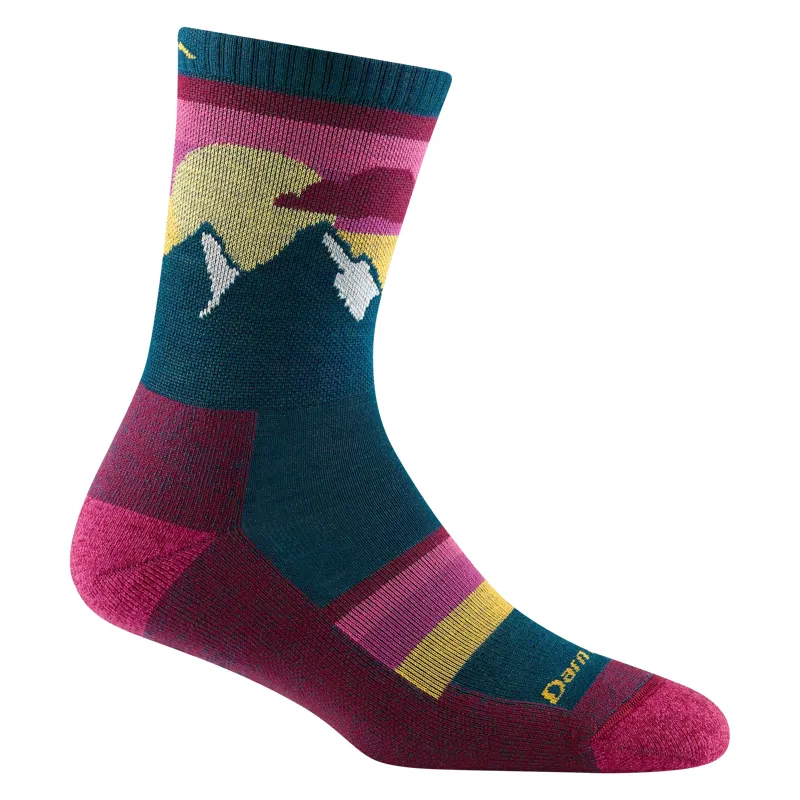 Darn Tough Sunset Ledge Micro Crew Hiking Socks Womens in Dark Teal