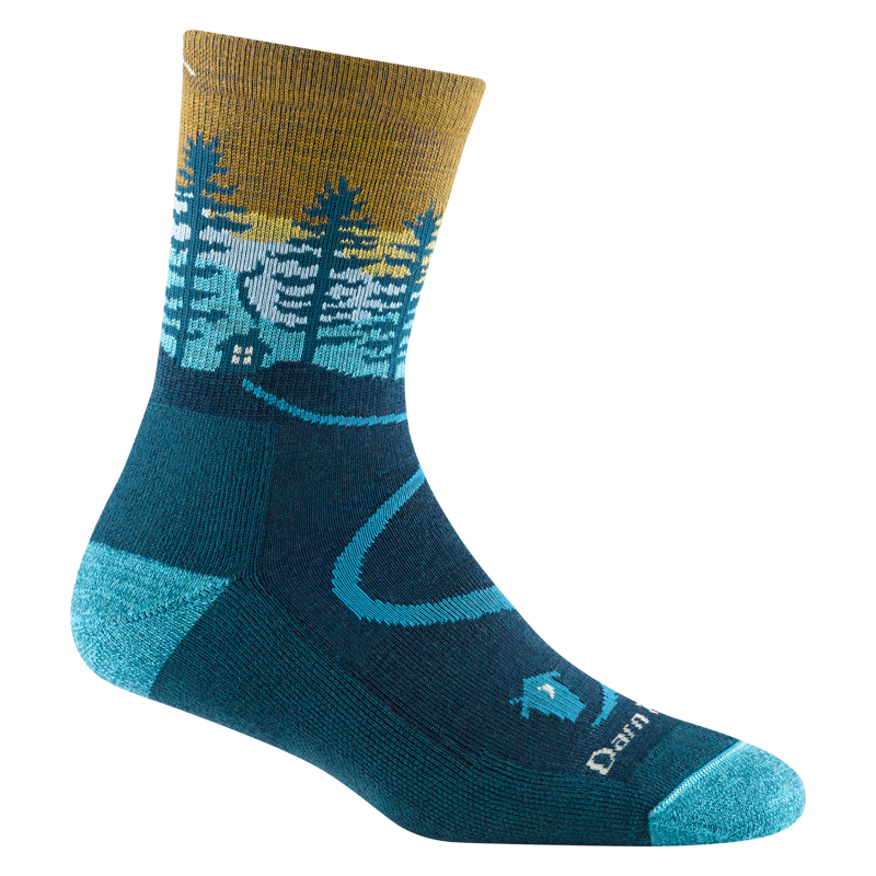 Darn Tough Northwoods Micro Crew Midweight Womens in Dark Teal-1