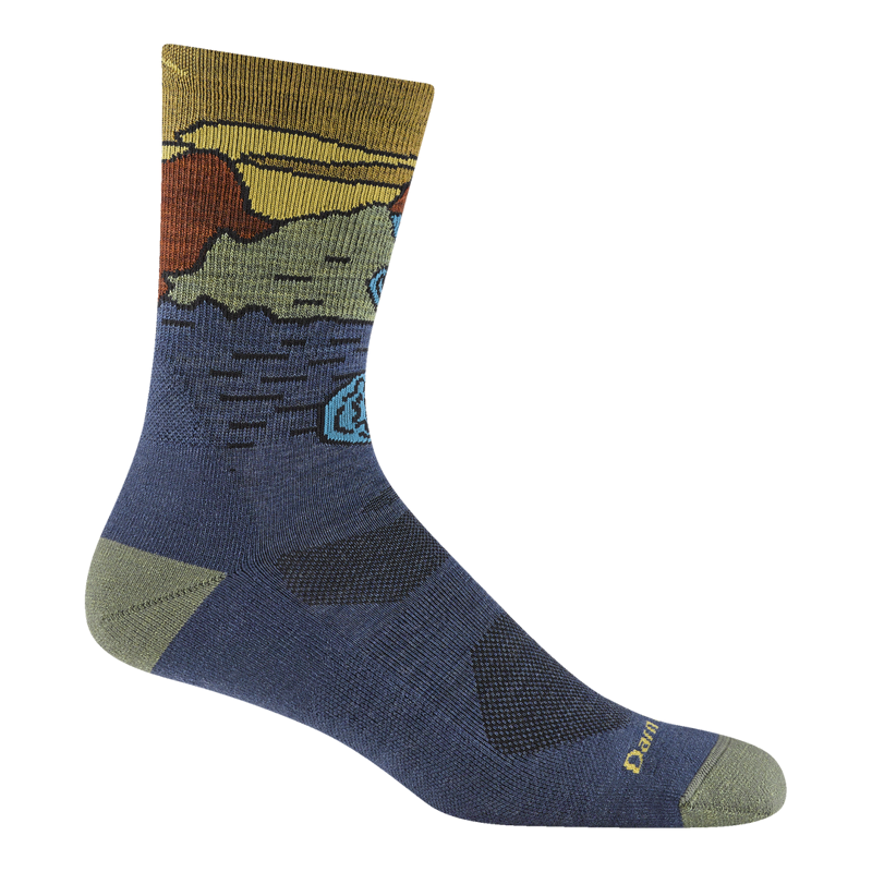 Darn Tough Chasing Waterfalls Micro Crew Lightweight Mens in Denim-1