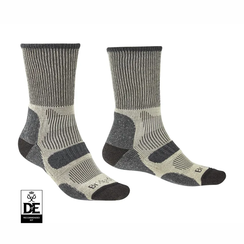 Bridgedale Hike Lightweight Cotton Boot Socks Mens in Charcoal
