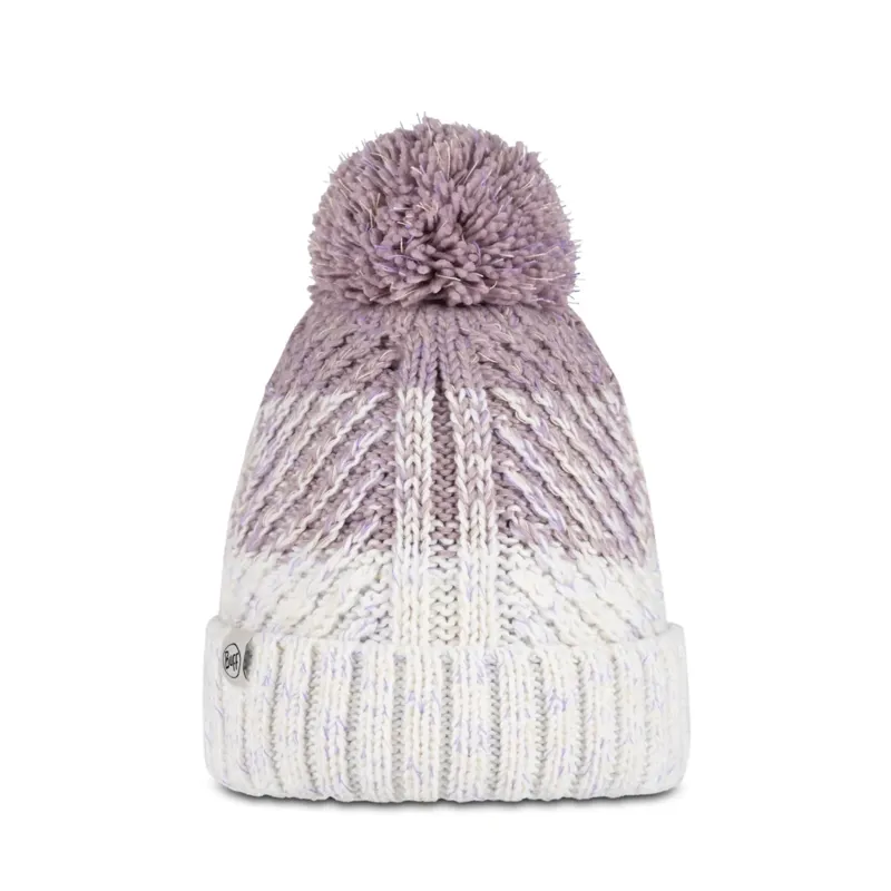 Buff Knitted and Fleece Band Hat in Akna Whisper