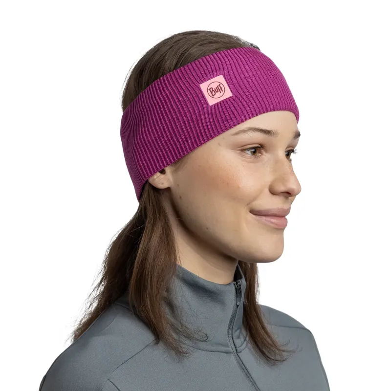 Buff CrossKnit Headband in Solid Orchid-2