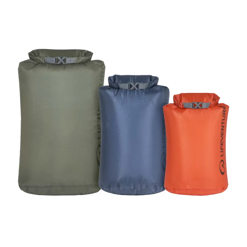 Lifeventure Ultralight DryBag Multipack 5L 10L 25L in Earth Tones