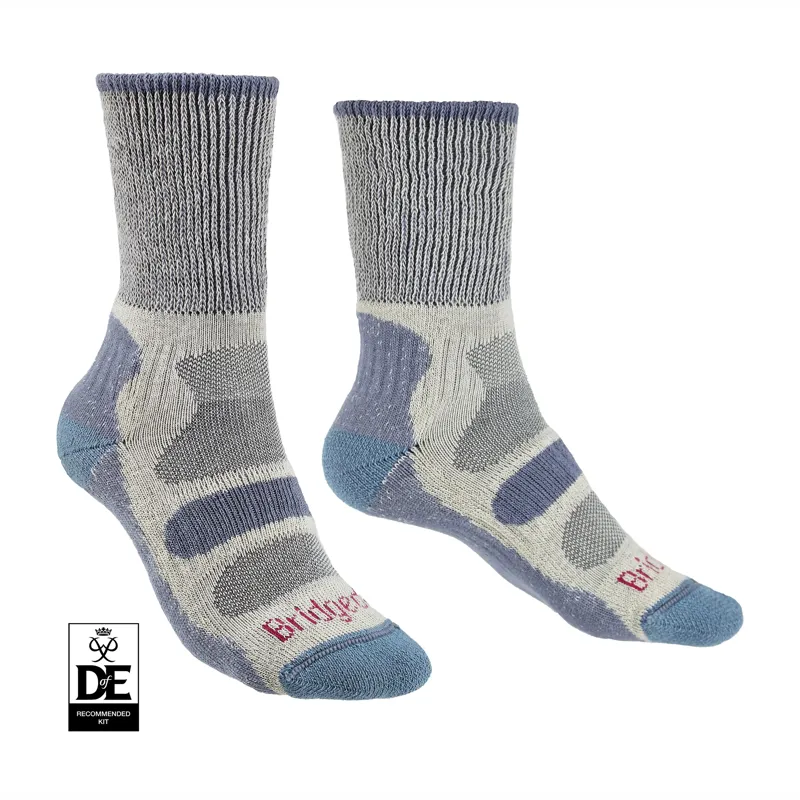 Bridgedale Hike Lightweight Cotton Boot Womens Socks in Blue