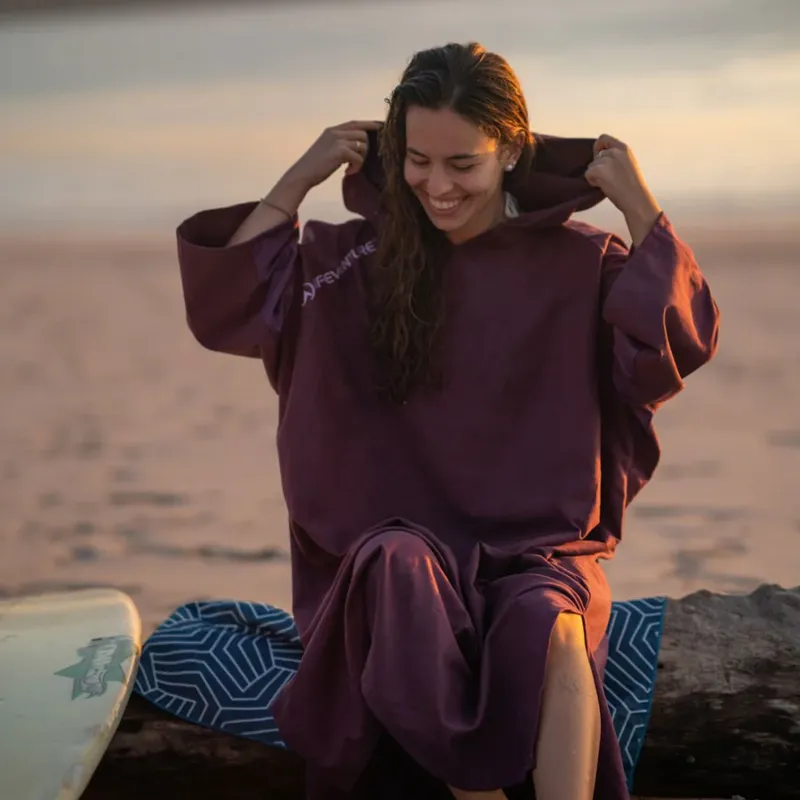 Lifeventure Compact Changing Robe in Blackcurrant-3