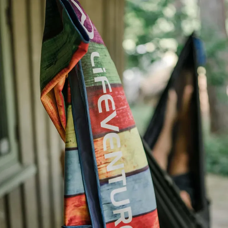 Lifeventure Recycled SoftFibre Giant Trek Towel in Striped Planks-5