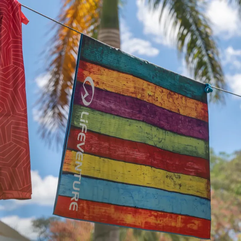 Lifeventure Recycled SoftFibre Giant Trek Towel in Striped Planks-6