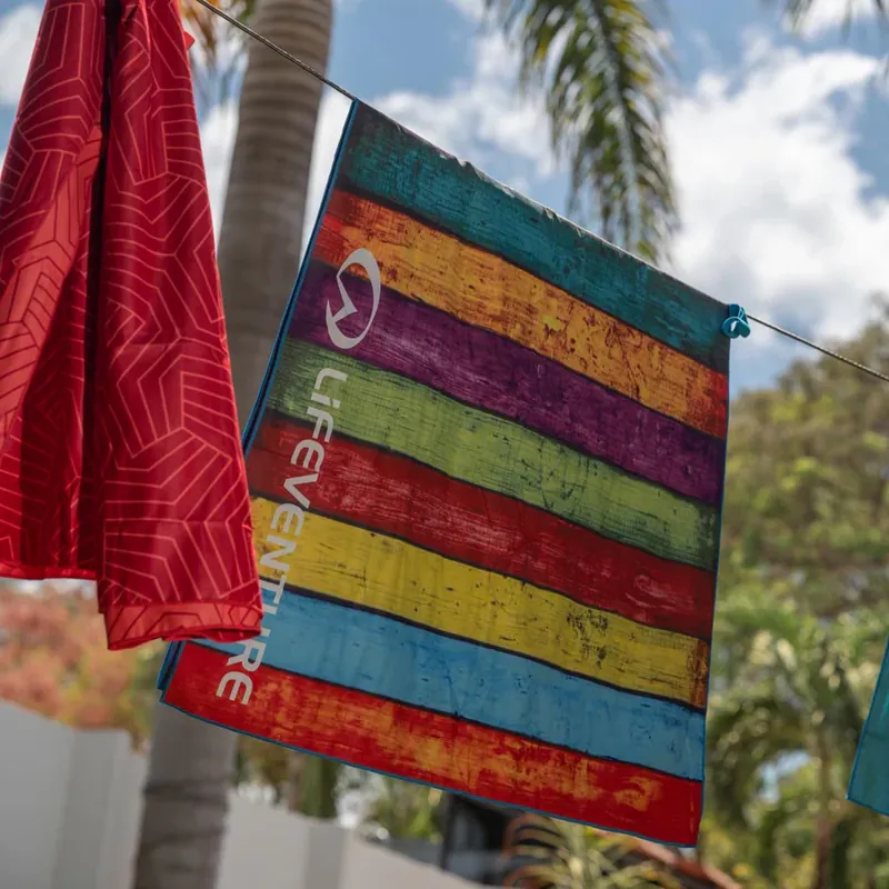 Lifeventure Recycled SoftFibre Giant Trek Towel in Striped Planks-7