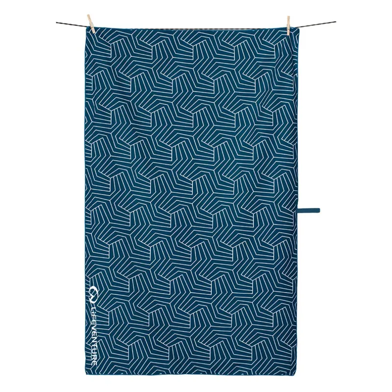 Lifeventure Recycled SoftFibre Trek Towel Giant in Geometric Navy-3