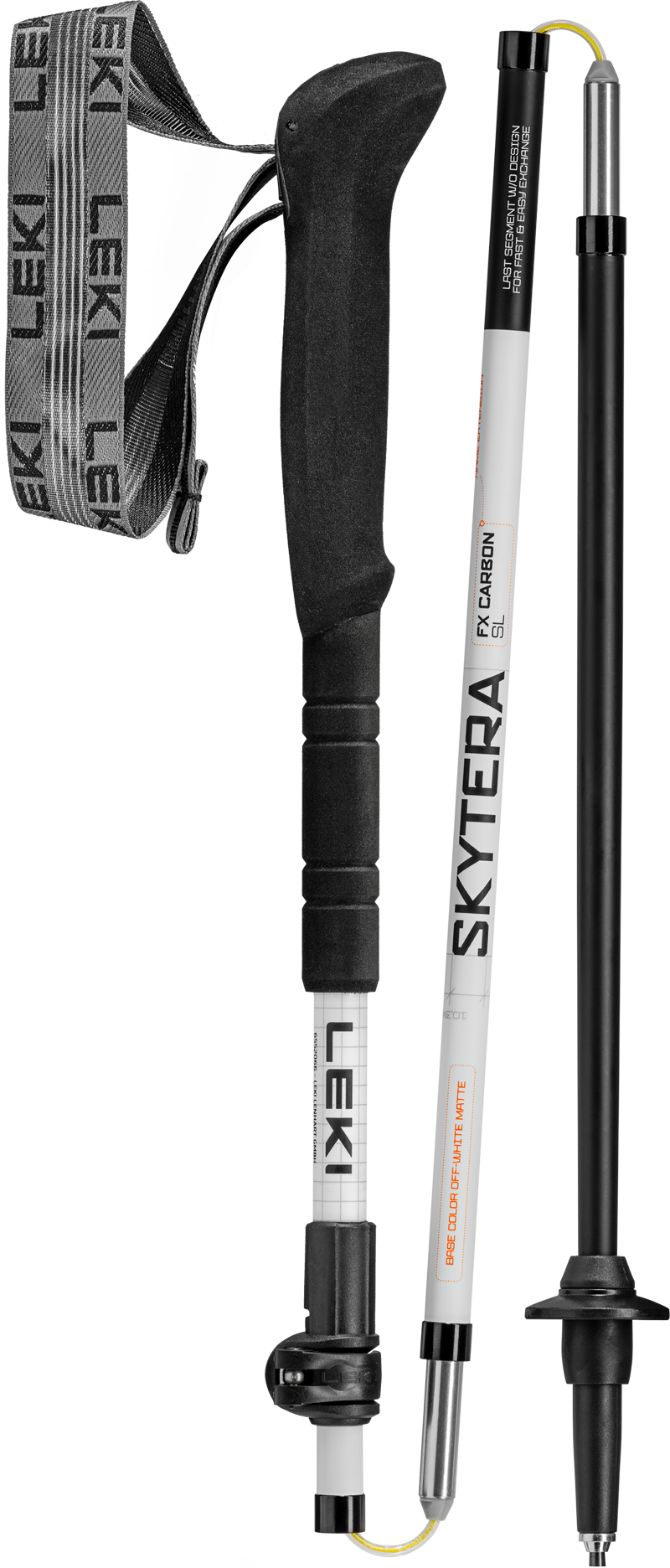 Leki Skytera FX Carbon SL Adjustable in White/Black/Orange