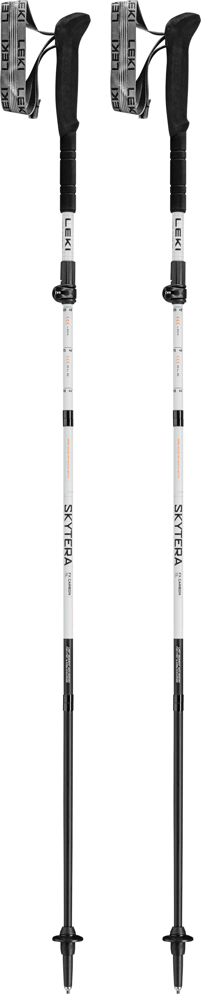 Leki Skytera FX Carbon SL Adjustable in White/Black/Orange-4