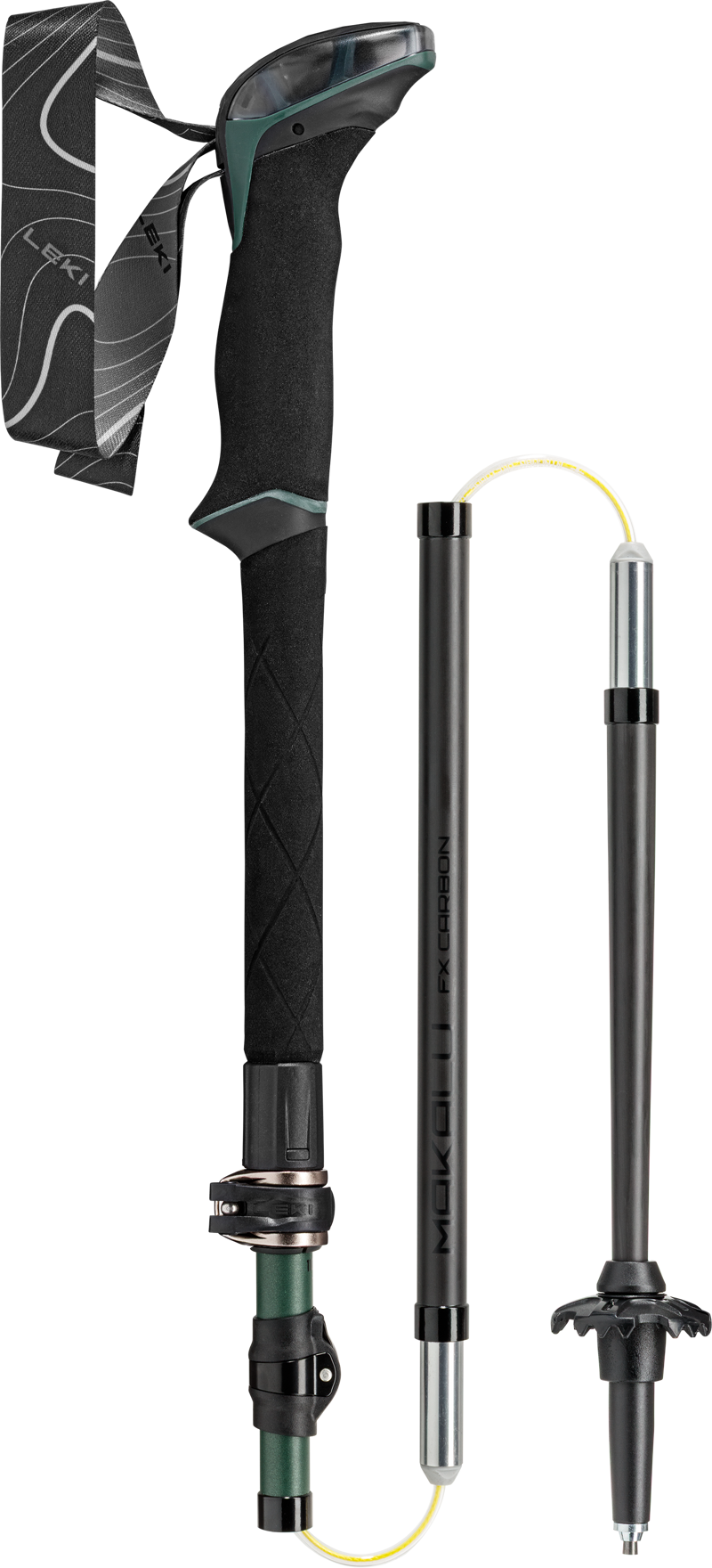 Leki Makalu FX Carbon in Natural Carbon/Malachite Green/Black