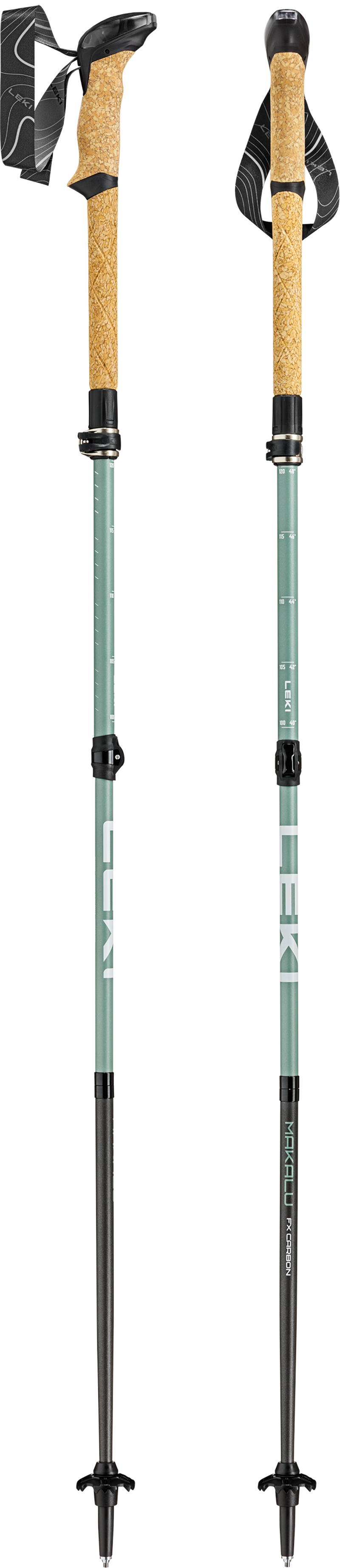 Leki Makalu FX Carbon Compact in Natural Carbon/Grey Green/White-4