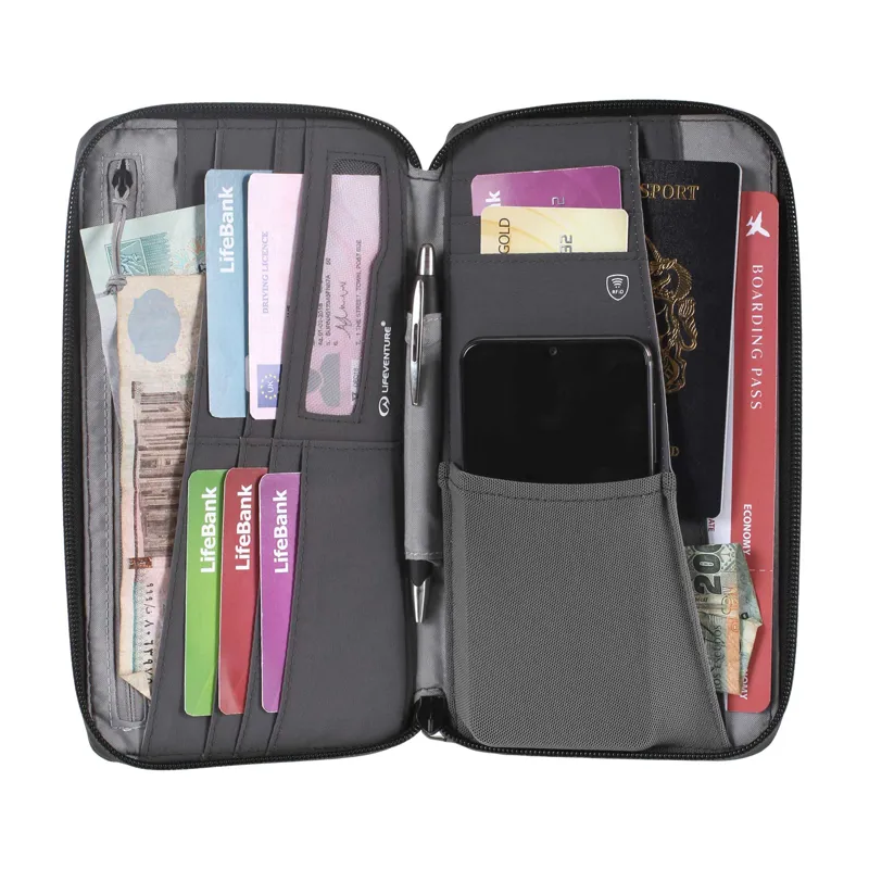 Lifeventure RFID Travel Wallet in Grey-6